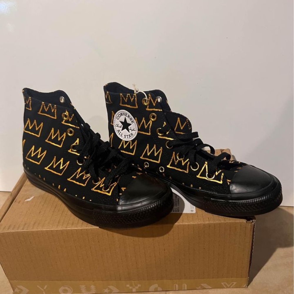 W8/M6 Converse (Custom) Limited Edition Basquiat Collab Chuck Taylor All Star - Picture 1 of 2